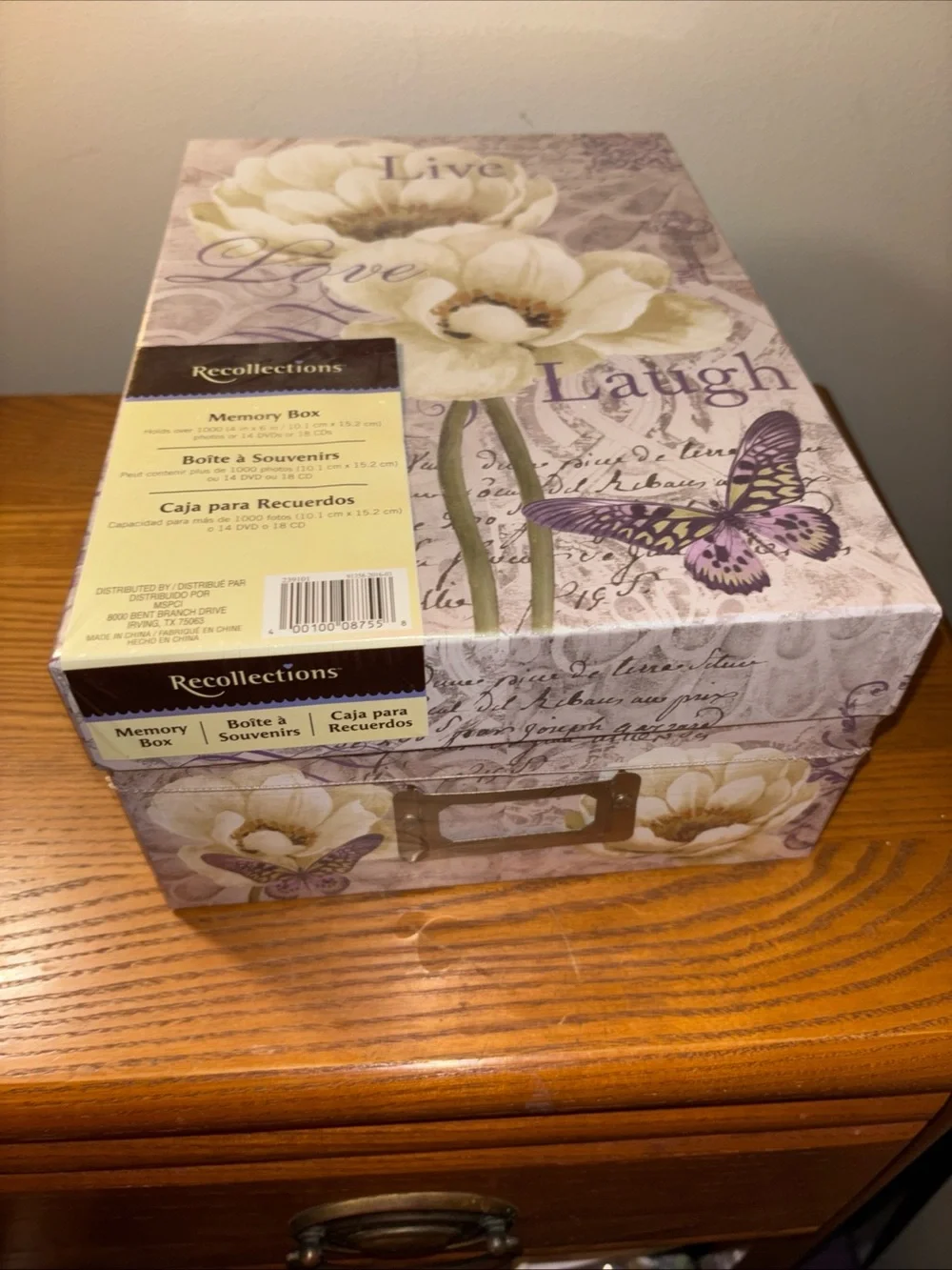Recollections Lavender Floral Memory Box - Cream & Purple